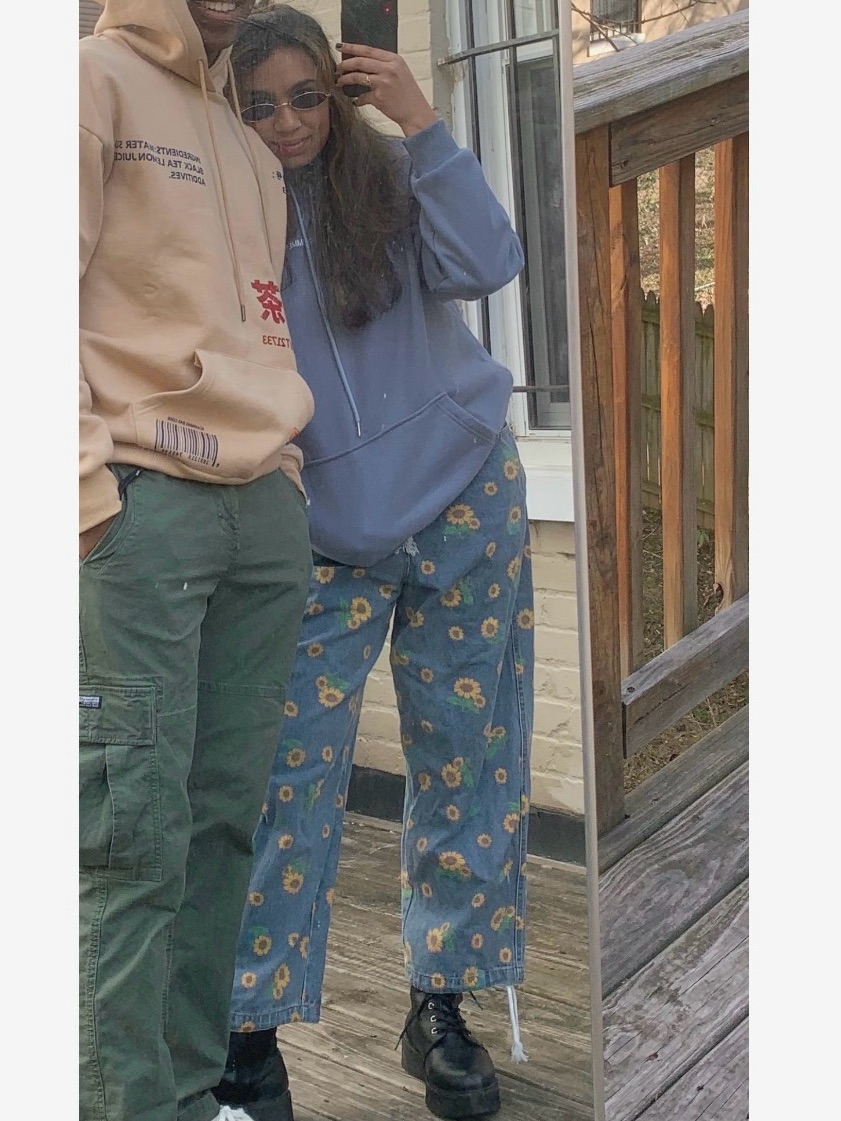 Sunflower Print Wide Leg Jeans — image 3 of 6